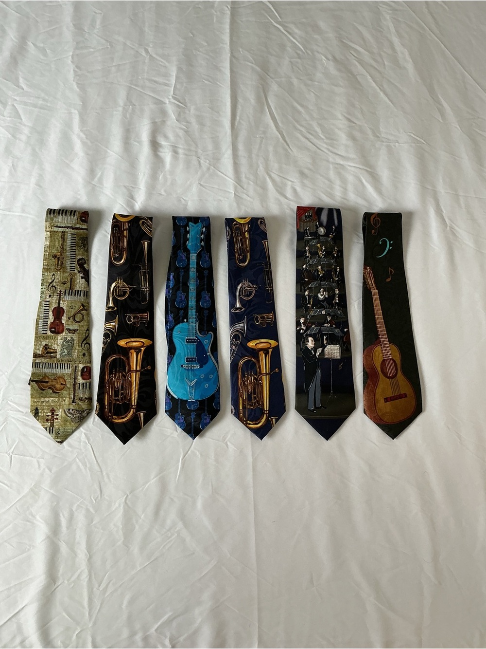 Lot of 6 Men’s Music Themed Novelties Ties Fratello